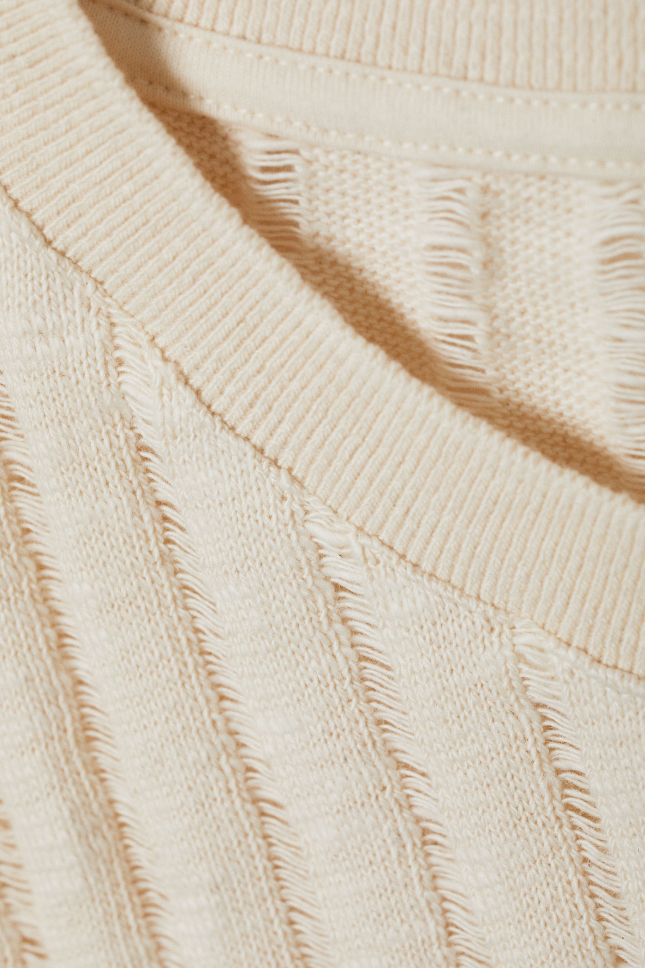 Light Dusty White - Jacquard Knitted Tank Top - 1