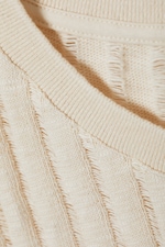 Helles Staubweiß - Tanktop aus Jacquard-Strick - 1