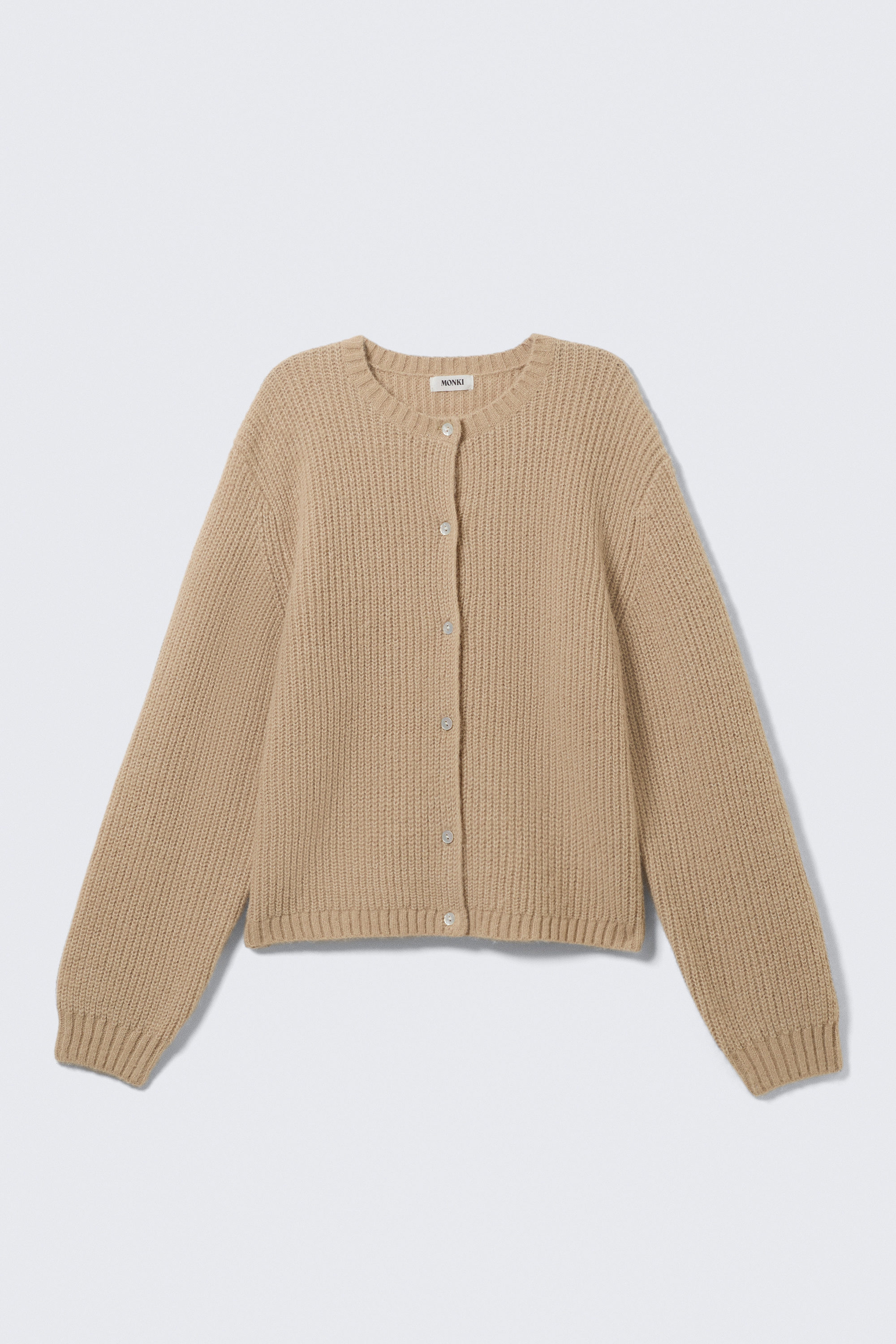 Beige - Weicher Strickcardigan - 0