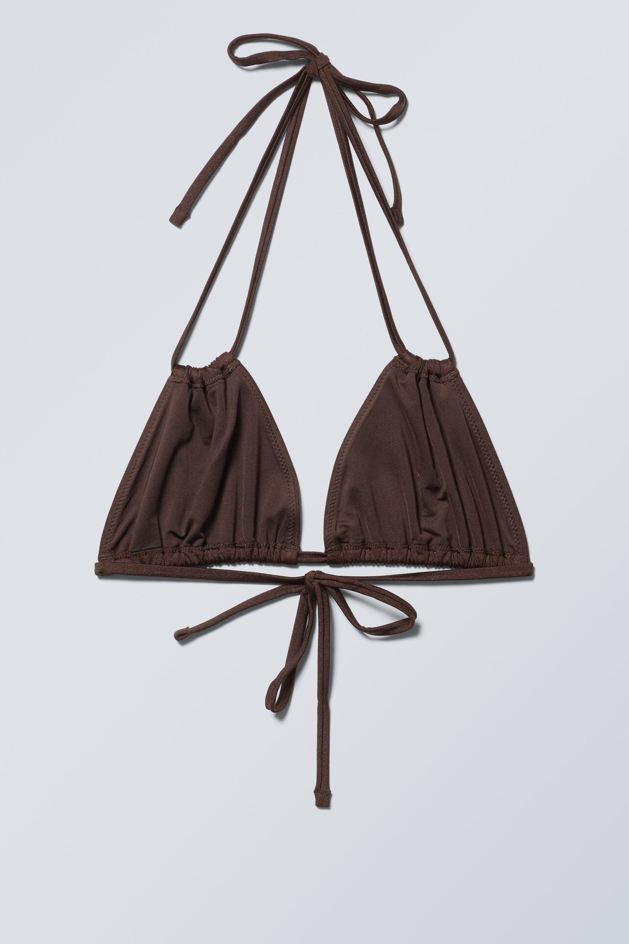 Donkerbruin met glans - Breeze bikinitop met strikbandjes - 1