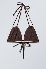 Donkerbruin met glans - Breeze bikinitop met strikbandjes - 1