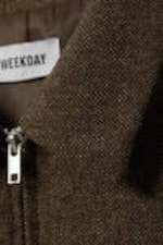 Dark Brown Herringbone - Slim Zip Vest Top - 2