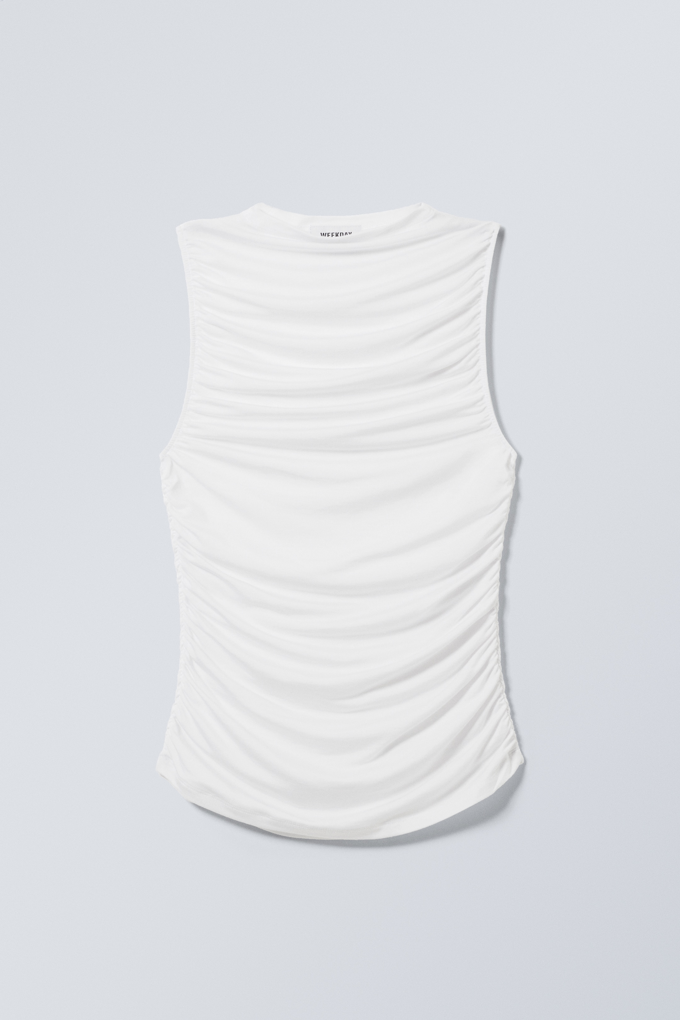 Grösseres Bild ansehen: Drapiertes Top mit Stehkragen - Weiß - DAMEN | H&M CH 1