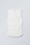 drape mock-neck top - White | Weekday GB