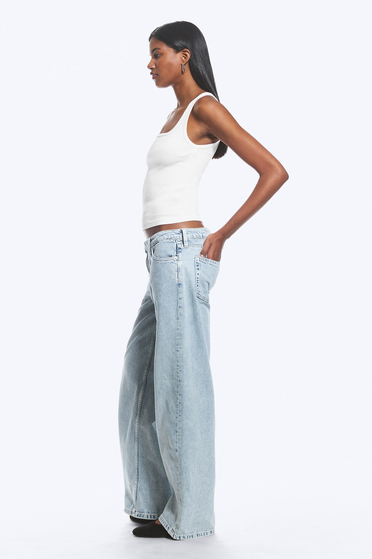 Imoo Low Rise Loose Wide Jeans - Dream Blue - Light Blue/90s Blue - Medium Blue/Washed Black - 5