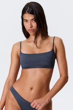 Dark Blue - Scoop Neck Bikini Top - 1