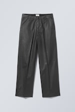 Black - Dave Loose Coated Trousers - 0