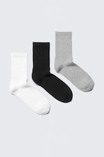 Black/White/Grey - 3-pack Sport Socks - 0