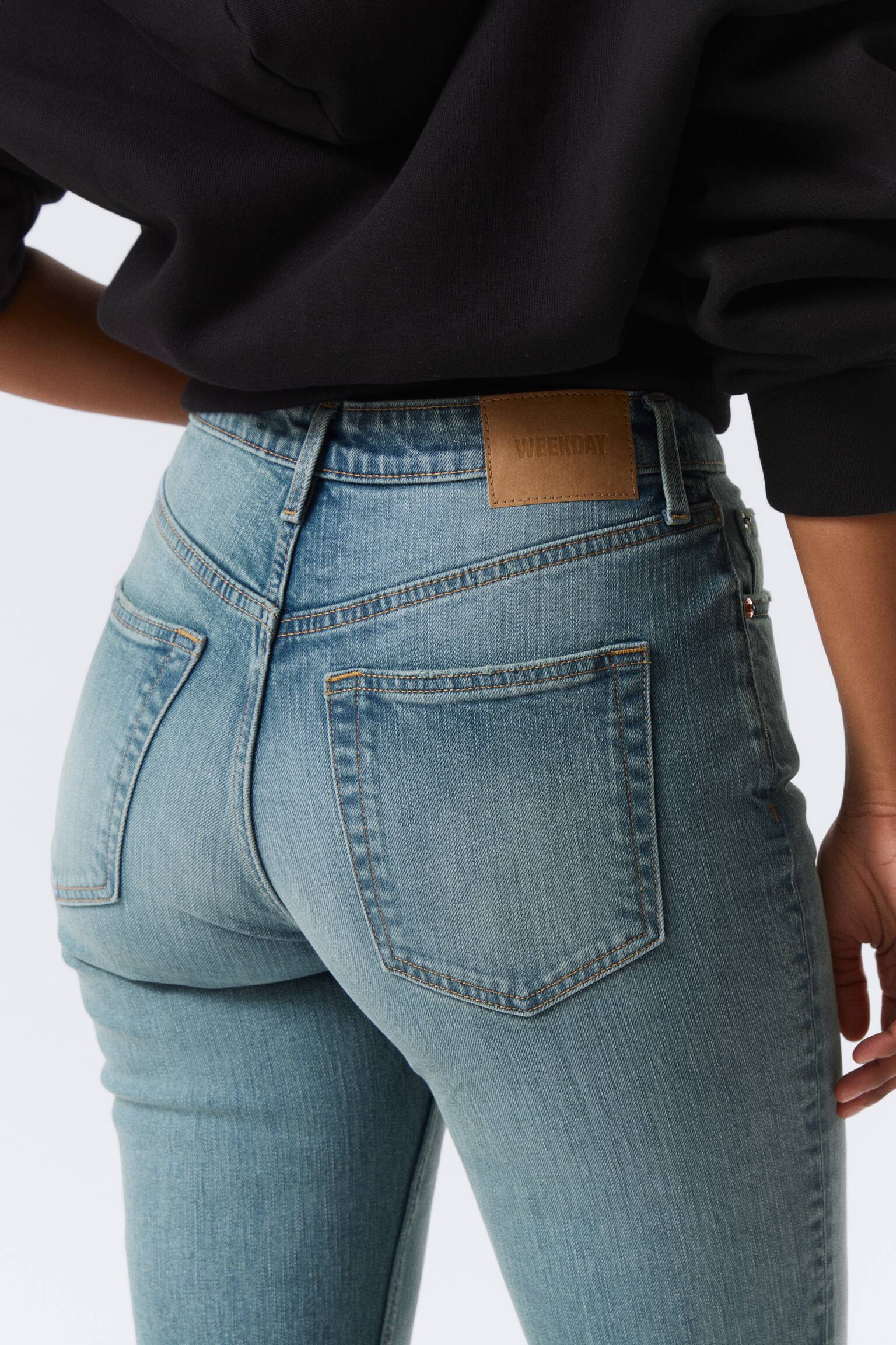 Vega Curve High Waisted Slim Leg Jeans - Blue Horses - Medium Blue/Blue Hymn - Medium Blue - 6