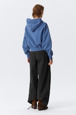 Washed Blue - Cropped Boxy Zip Hoodie - 2