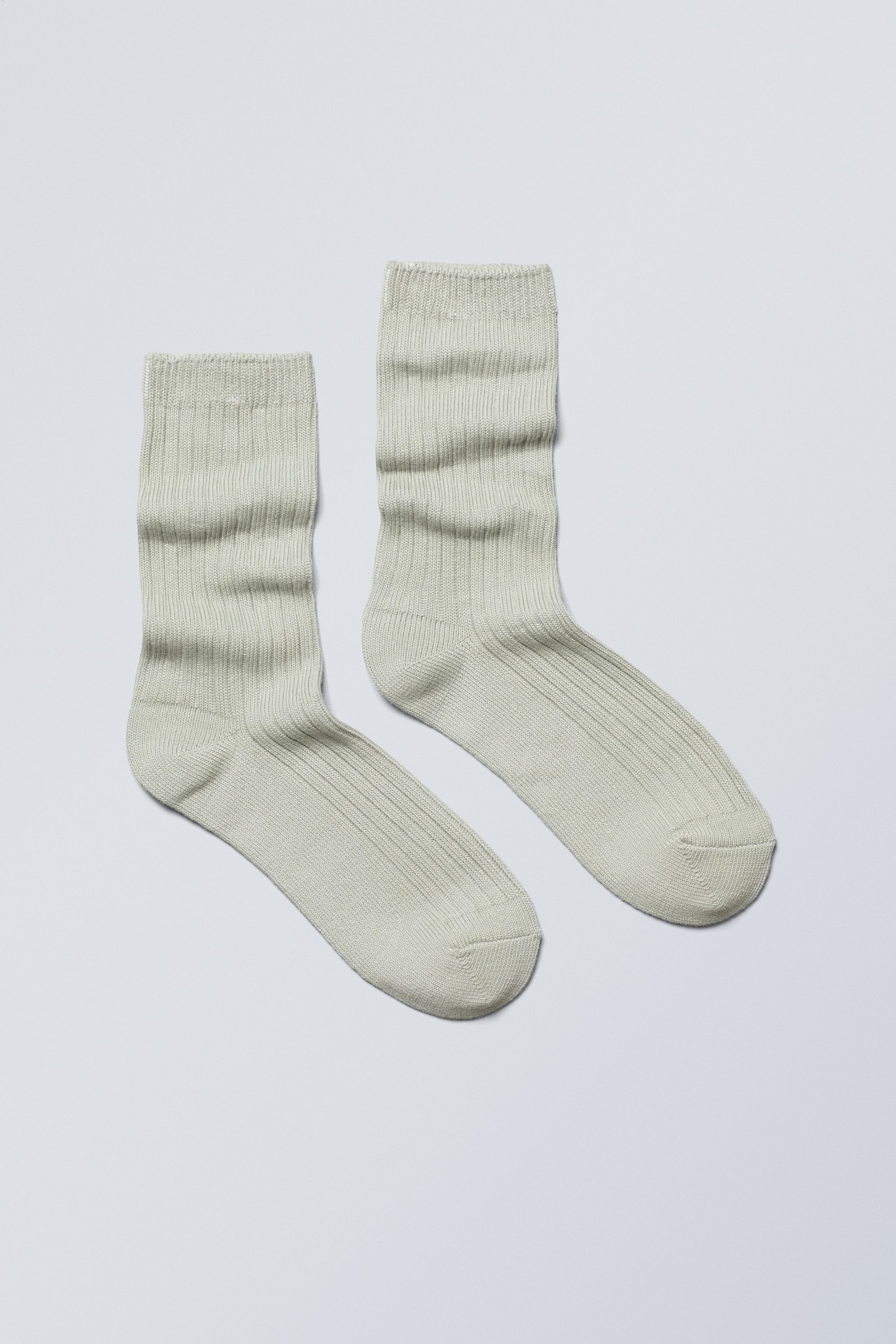 Pastel Green - Pond Ribbed Socks - 0