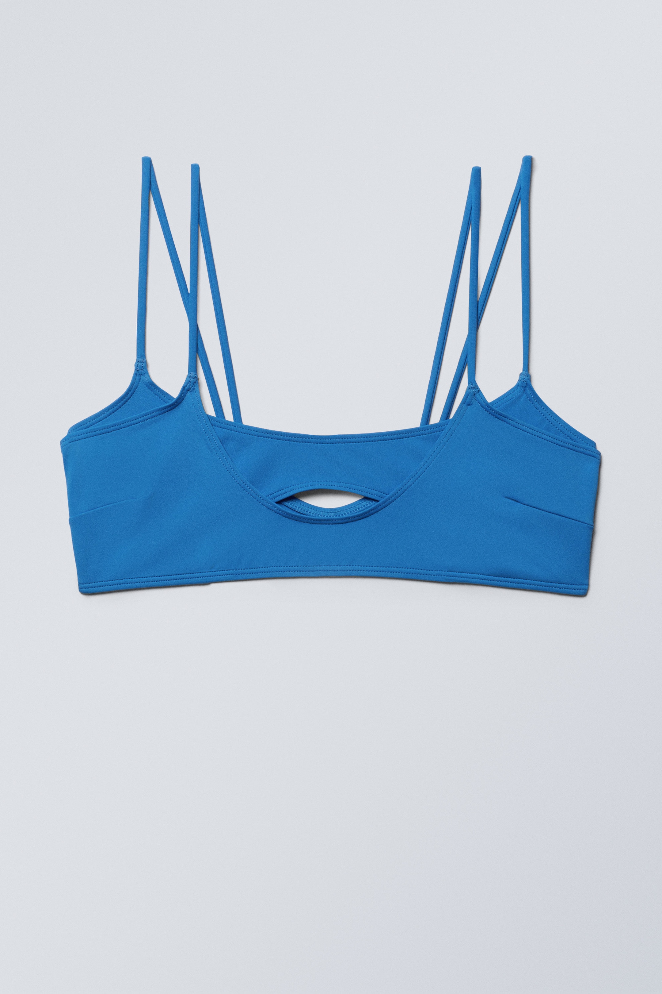 Bright Blue - Strappy Layered Bikini Top - 1