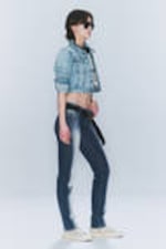 Blue Spray - Sleezie Low Waist Skinny Straight Jeans - 1