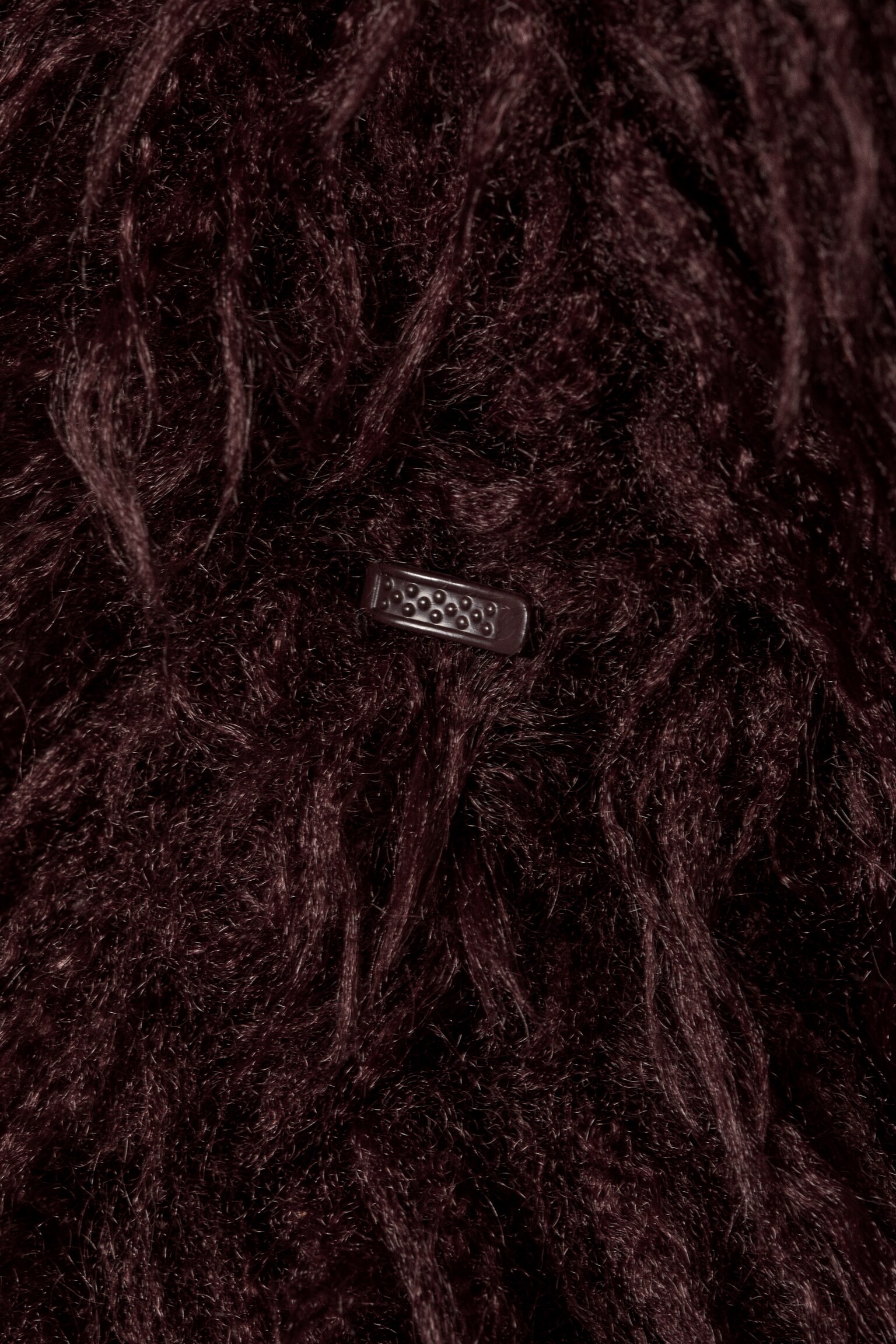 Faux Fur Jacket - Burgundy/Dark Brown/Beige/Brown Leopard Pattern - 5