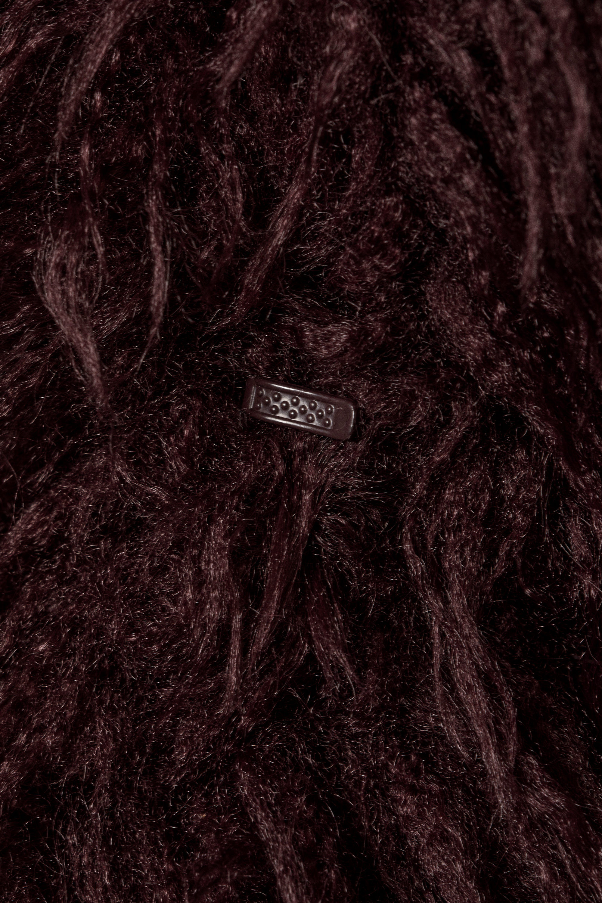 Burgundy - Faux Fur Jacket - 7