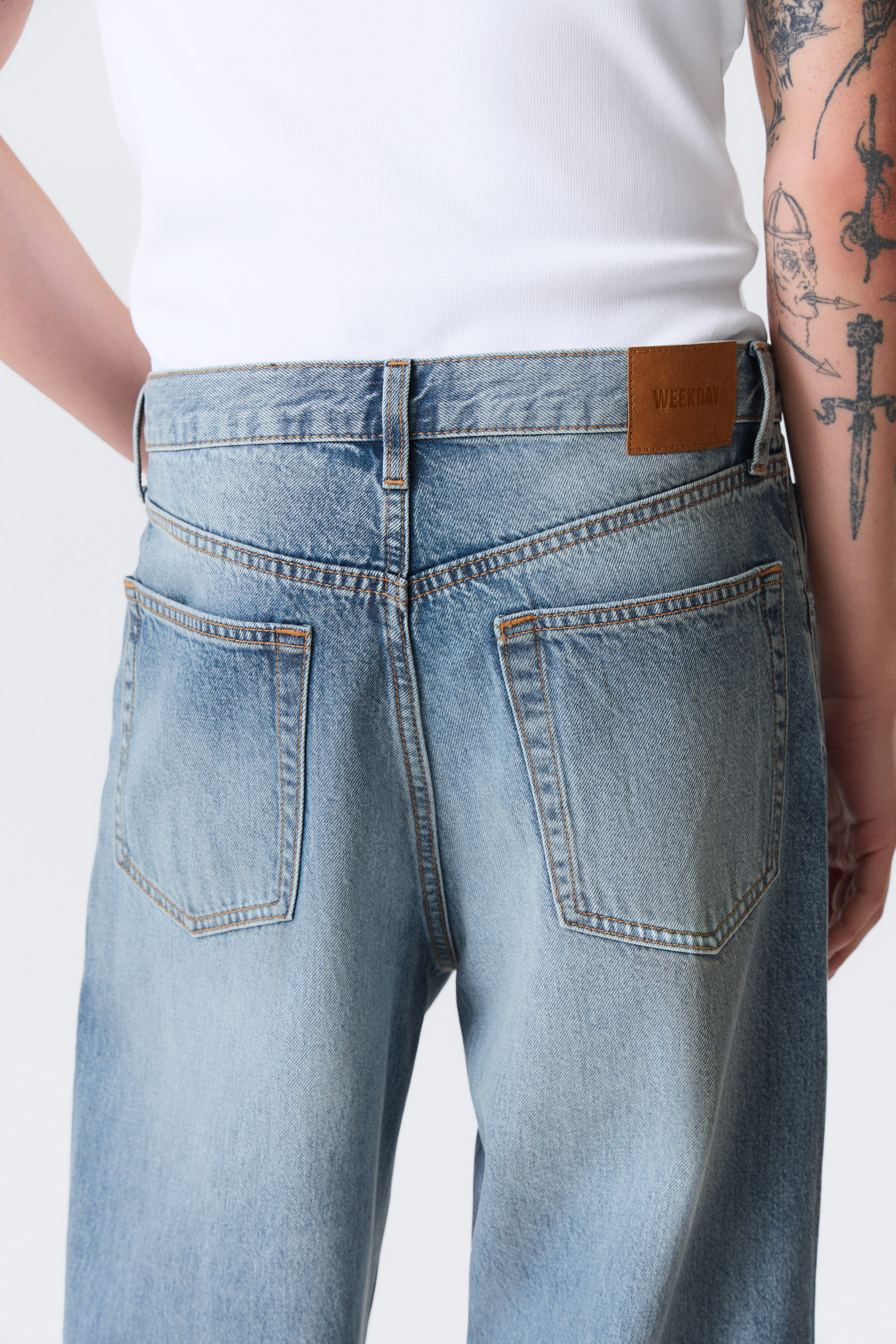 Blue Horses - Mellanblå - Solar Loose Wide Leg Unisex Jeans - 6