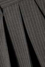 Nadelstreifen dunkelgrau - Locker geschnittene Plissee-Anzugshorts - 1