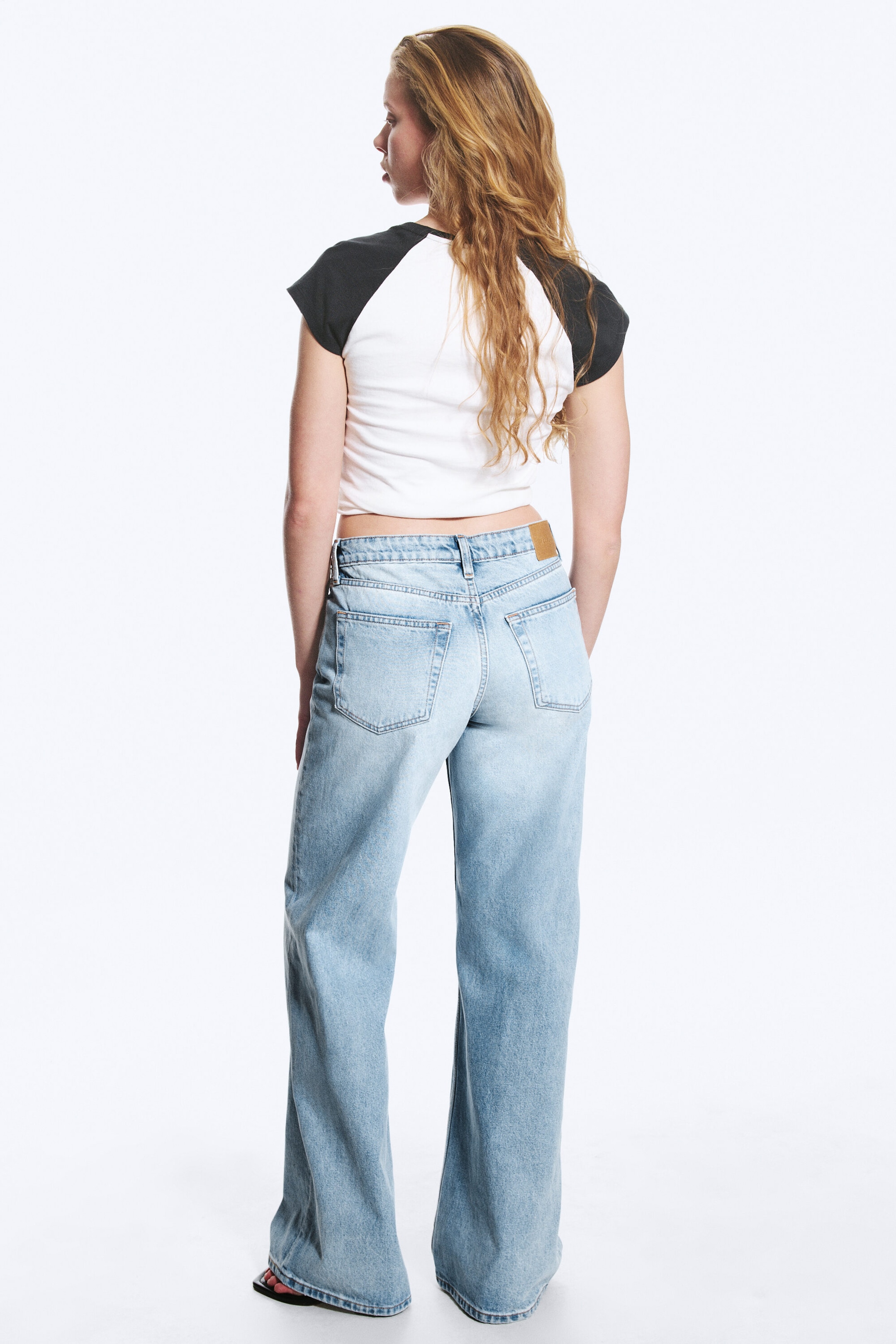 Trot Blue – lyseblå - Paz jeans med mellomhøyt liv og vide ben - 3