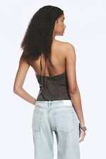 Gris foncé - Haut dos nu col V ripstop - 4