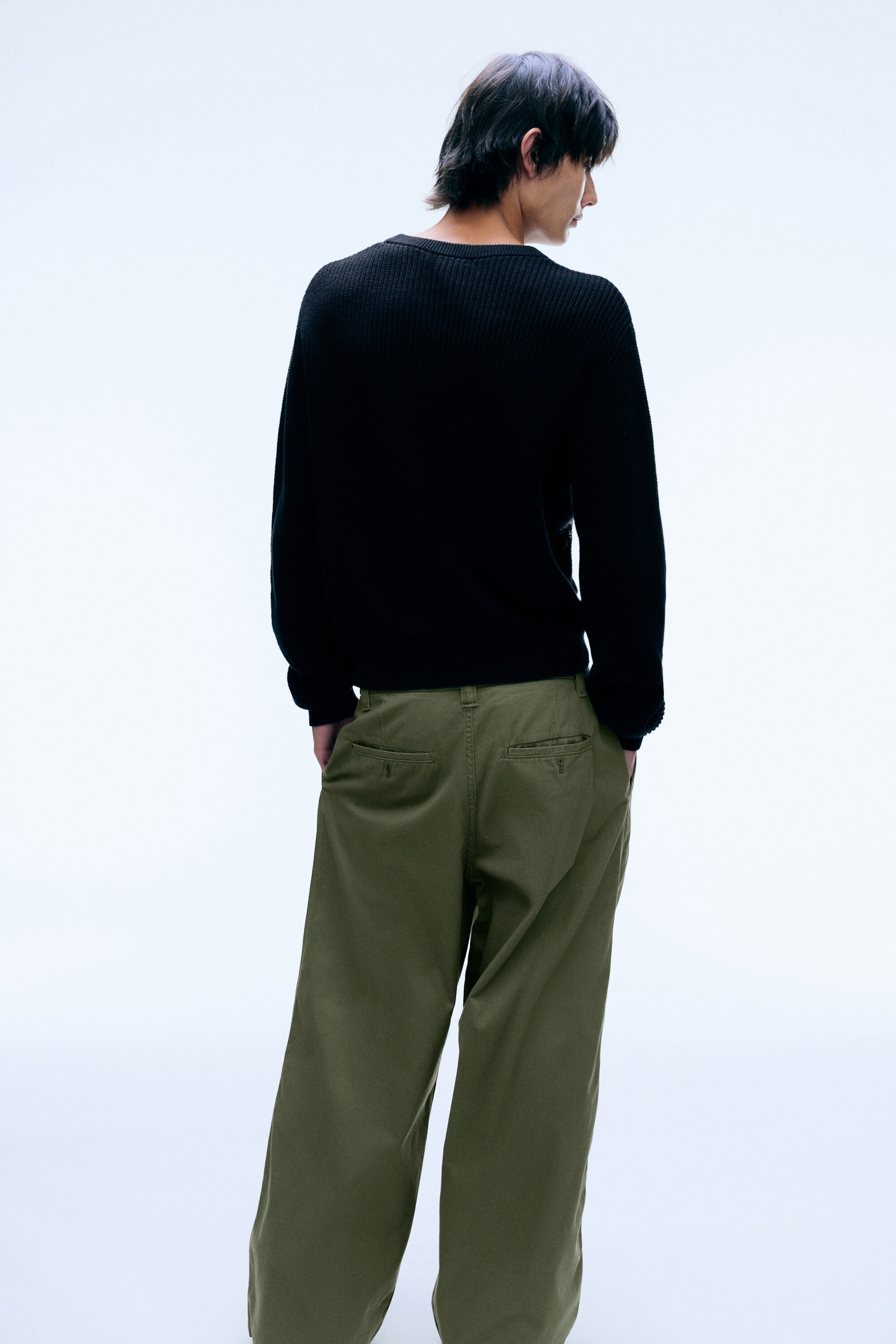 Schwarz - Blitz - Grafischer Strickpullover - 5
