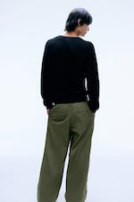 Schwarz - Blitz - Grafischer Strickpullover - 5