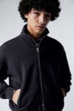 Navy Blue - Zip-up Cotton Track Jacket - 1