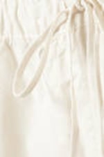White - Drawstring Cotton Canvas Maxi Skirt - 5