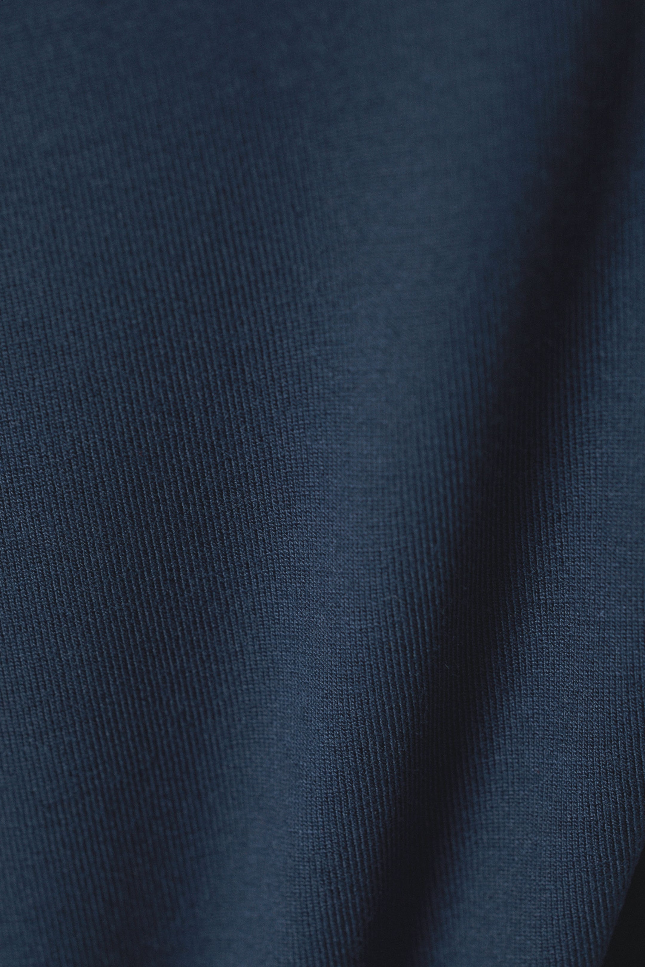 Dark Blue - Curved Hem Fitted Modal T-shirt - 2