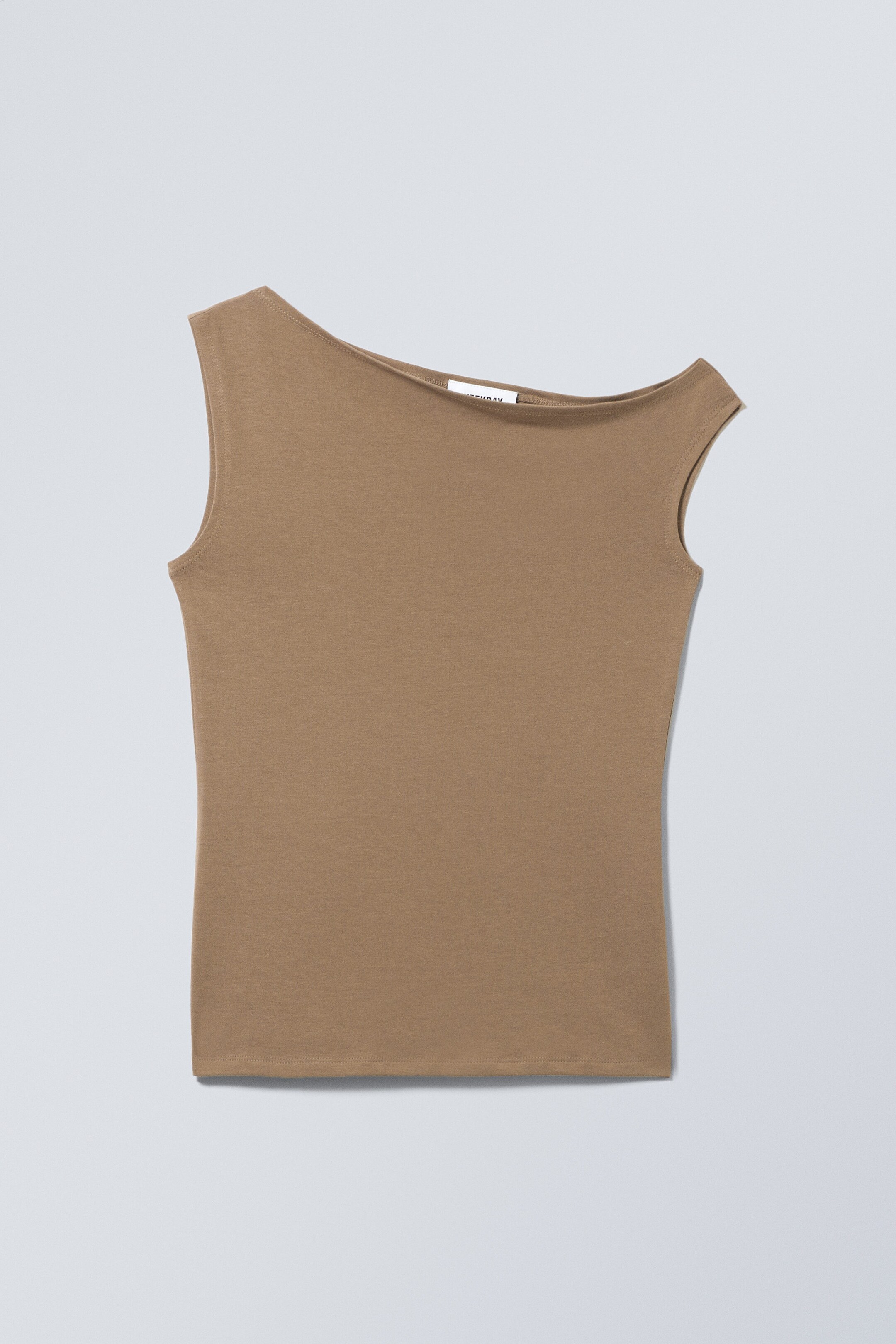 Beige - Fitted Asymmetric Top - 0