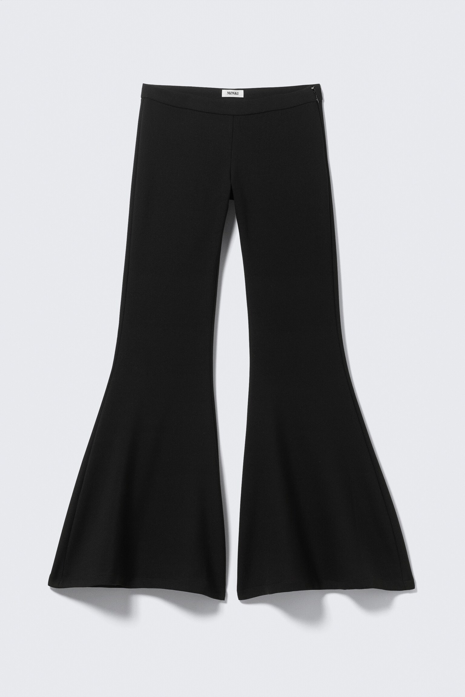 Low-Rise Flared Trousers - Black - 2