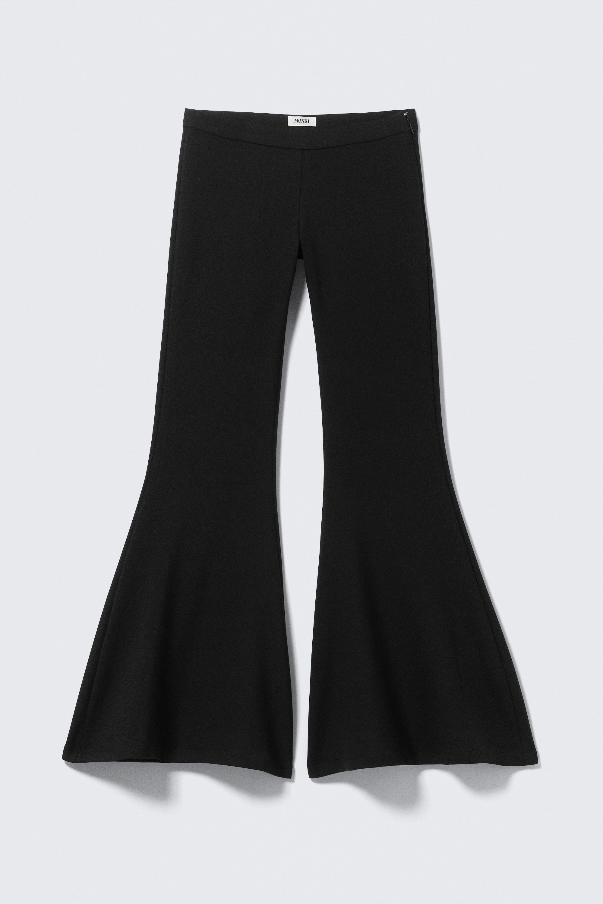 Black - Low-Rise Flared Trousers - 1