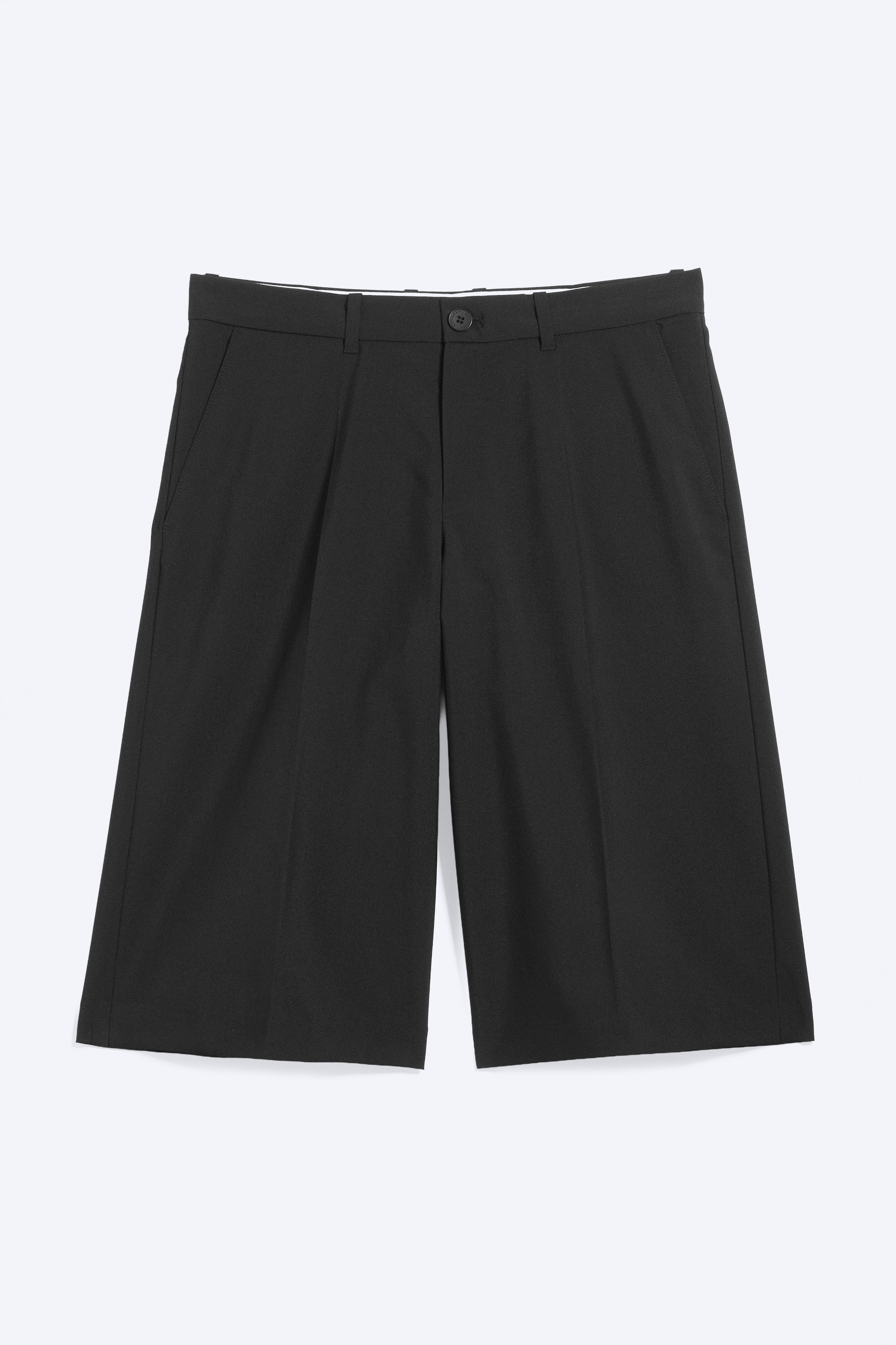 Shorts relaxed da tailleur a vita bassa - Nero