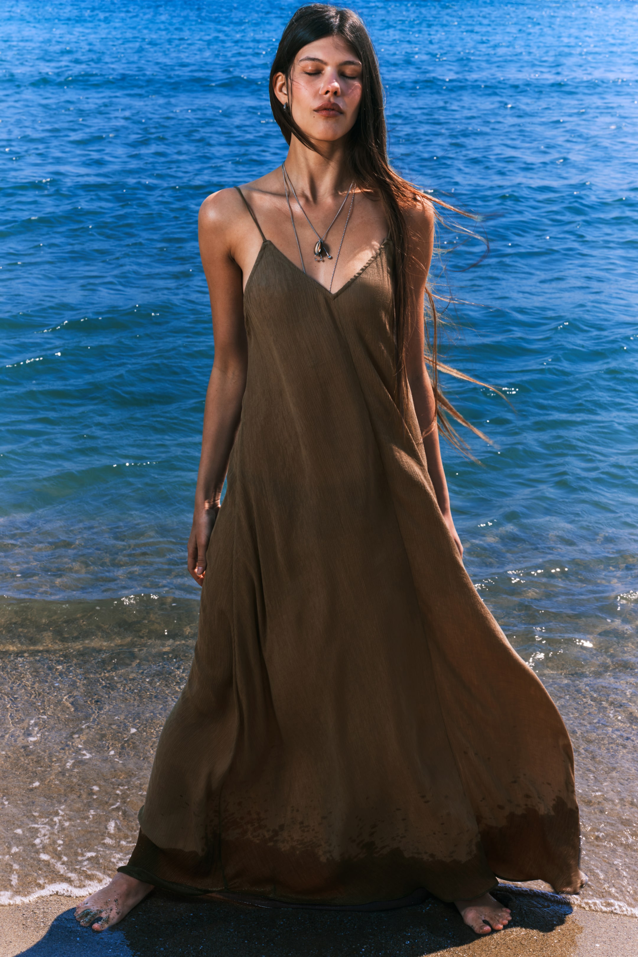 Größeres Bild anzeigen: Fließendes Maxikleid - Braun - Ladies | H&M AT 1