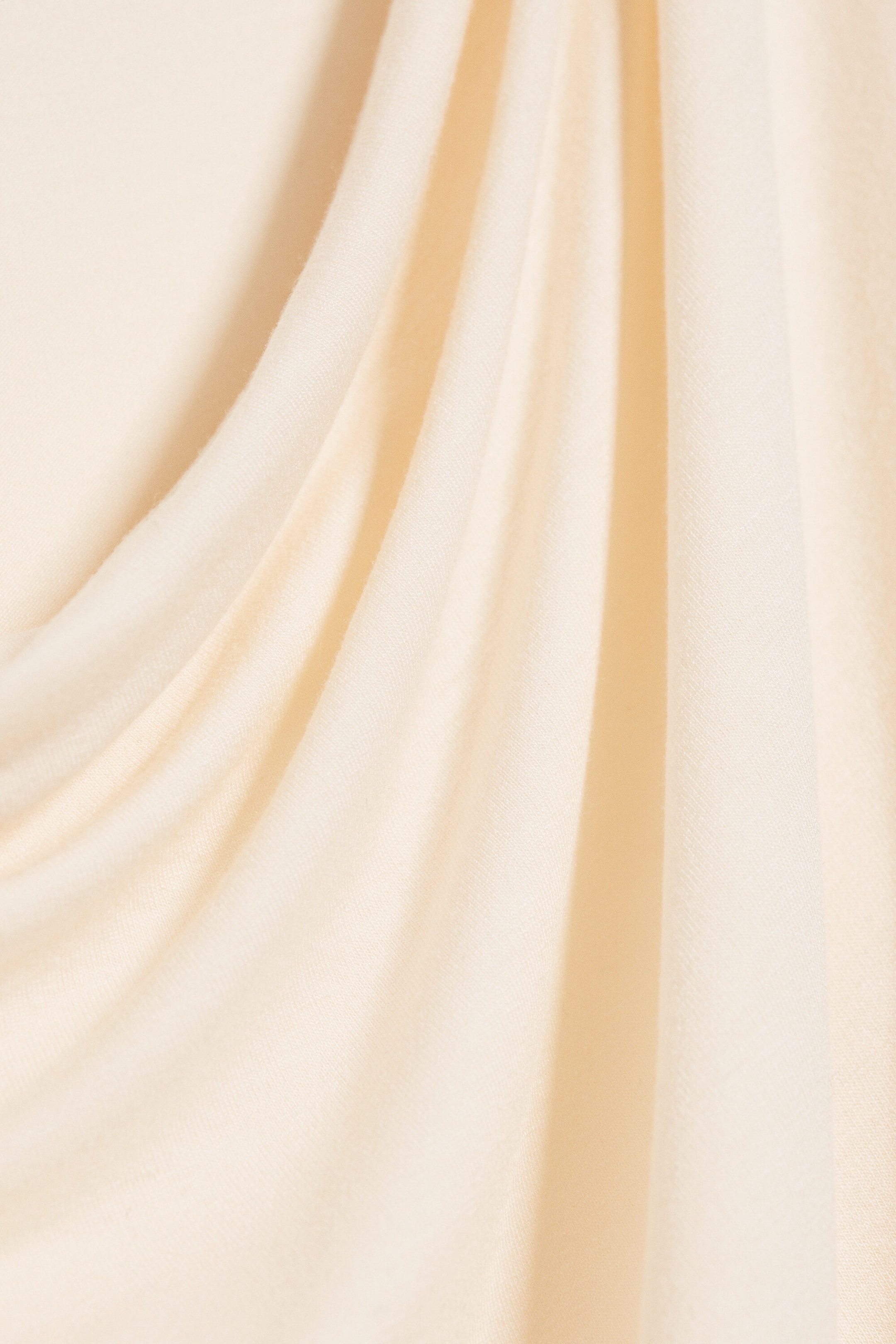 Light Yellow - Slim Cowl-Neck Long-Sleeved Top - 4