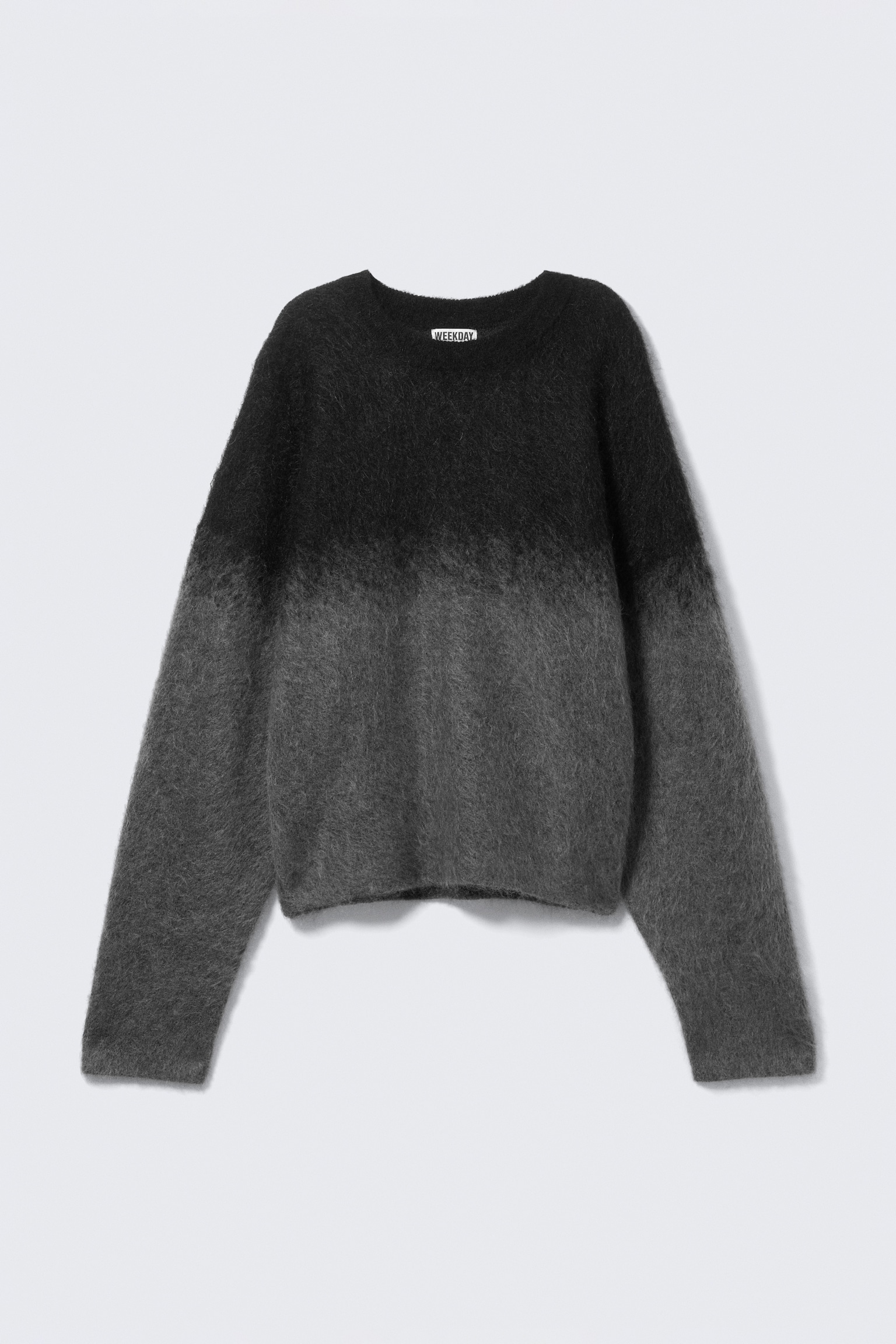 Pull délavé en mélange de mohair - Noir/gris dégradé - 2