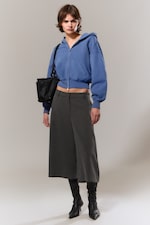 Washed Blue - Cropped Boxy Zip Hoodie - 4