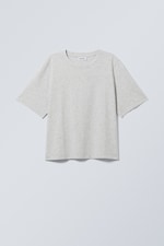 Hellgrau meliert - Kastiges T-Shirt Perfect - 0