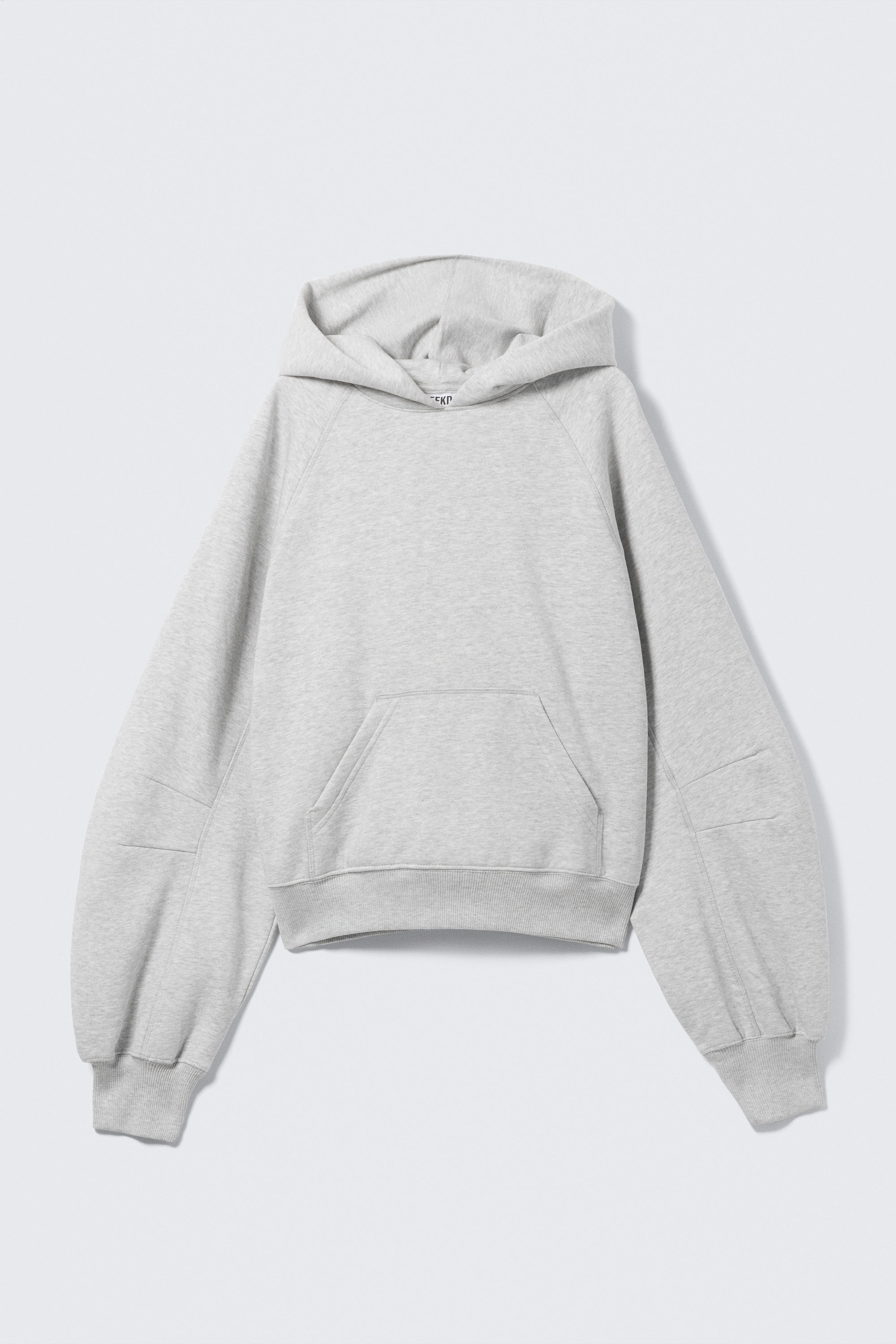 Grey Melange - Raglan-Sleeved Boxy Hoodie - 4