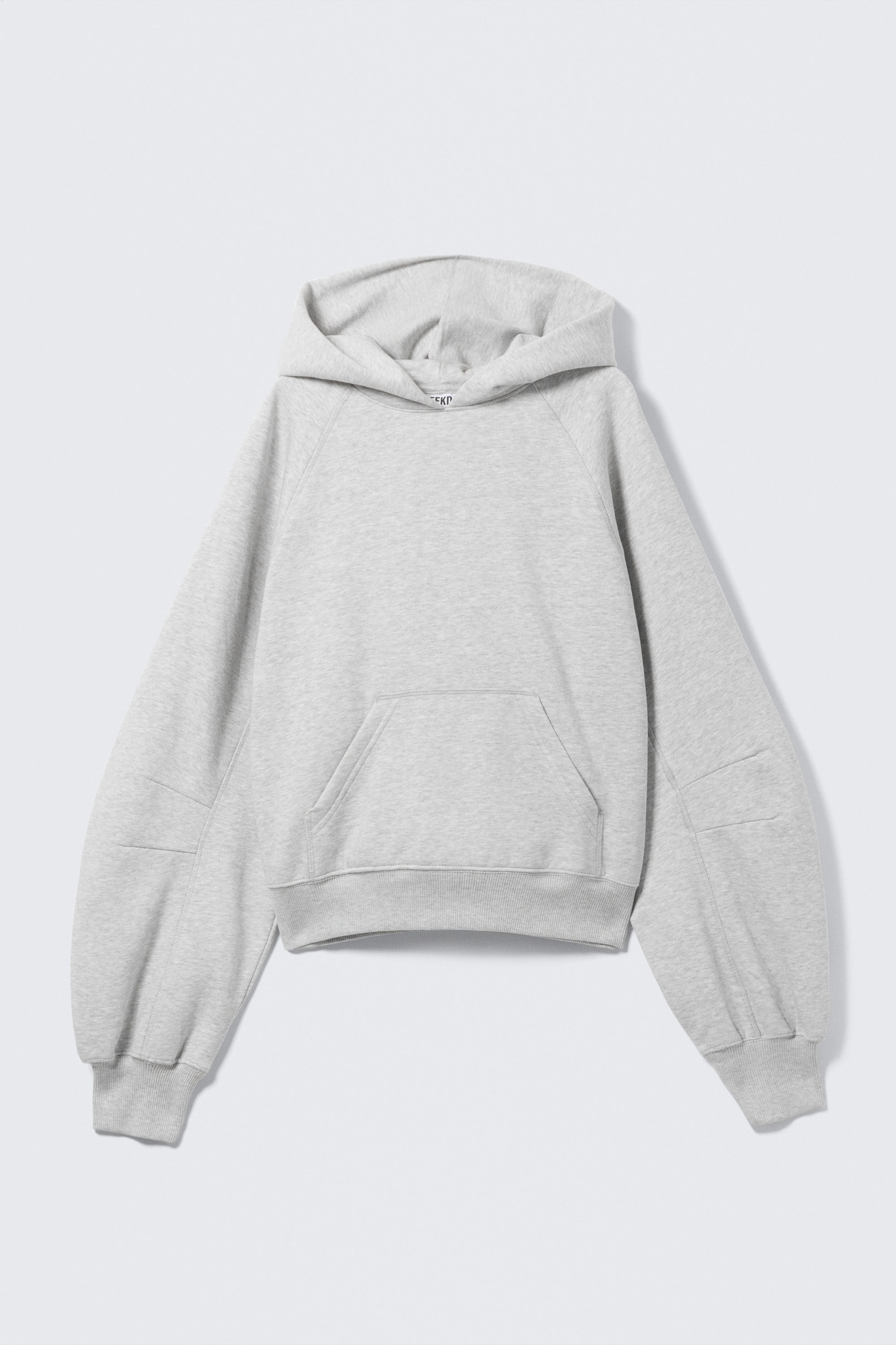 Gråmelerad - Boxig raglan-hoodie - 4