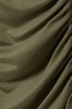 Dusty Khaki Green - Drape Asymmetric Lyocell Top - 1