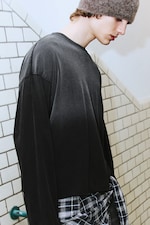 Washed Black Ombre - Relaxed Long-Sleeved T-shirt - 0