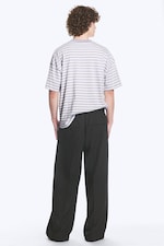 Zwart - Ruimvallende wijde pantalon met plooien - 3
