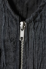 Dunkelblau - Strukturiertes Zip-Top mit V-Ausschnitt - 4