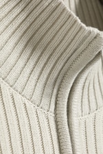 Helles Graubraun - Lockerer Strick-Cardigan mit Reißverschluss - 5