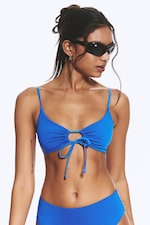 Bright Blue - Ruched Triangle Bikini Top - 0