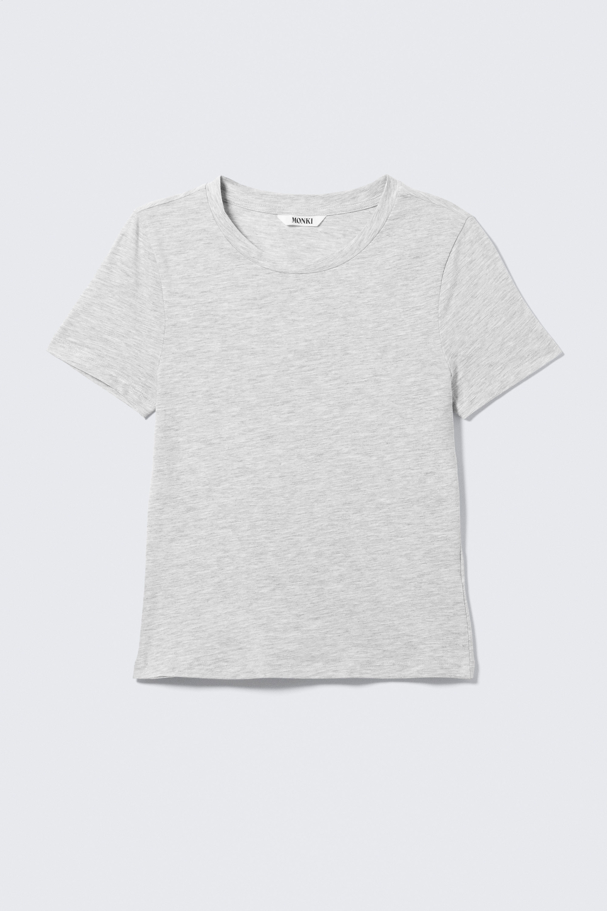 tight mini t-shirt - Grey Melange | Monki WW