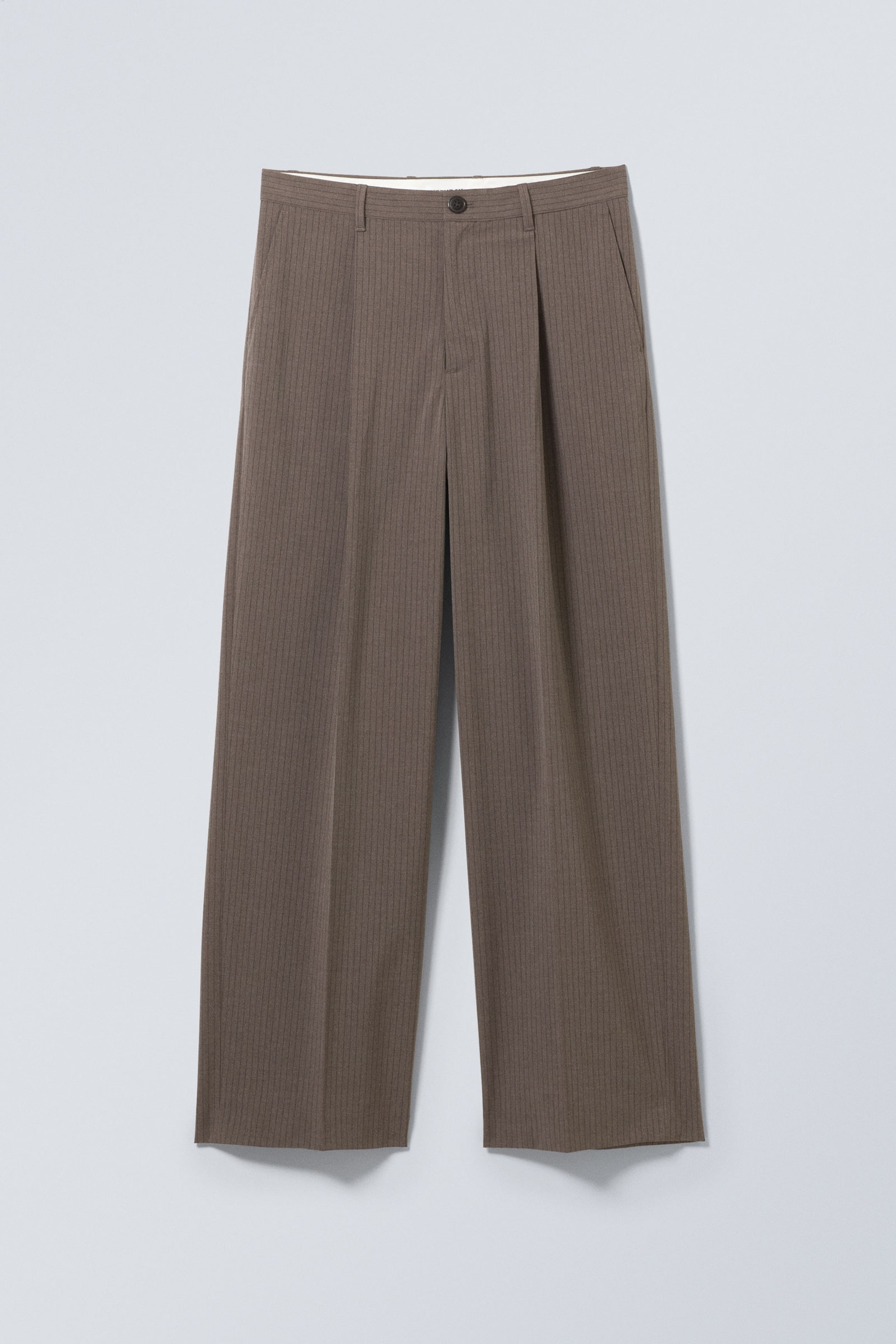 Graubraun mit Nadelstreifen - Oversized-Anzugshose Uno - 3
