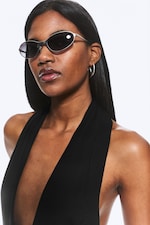 Black - Halter Mini Dress - 1