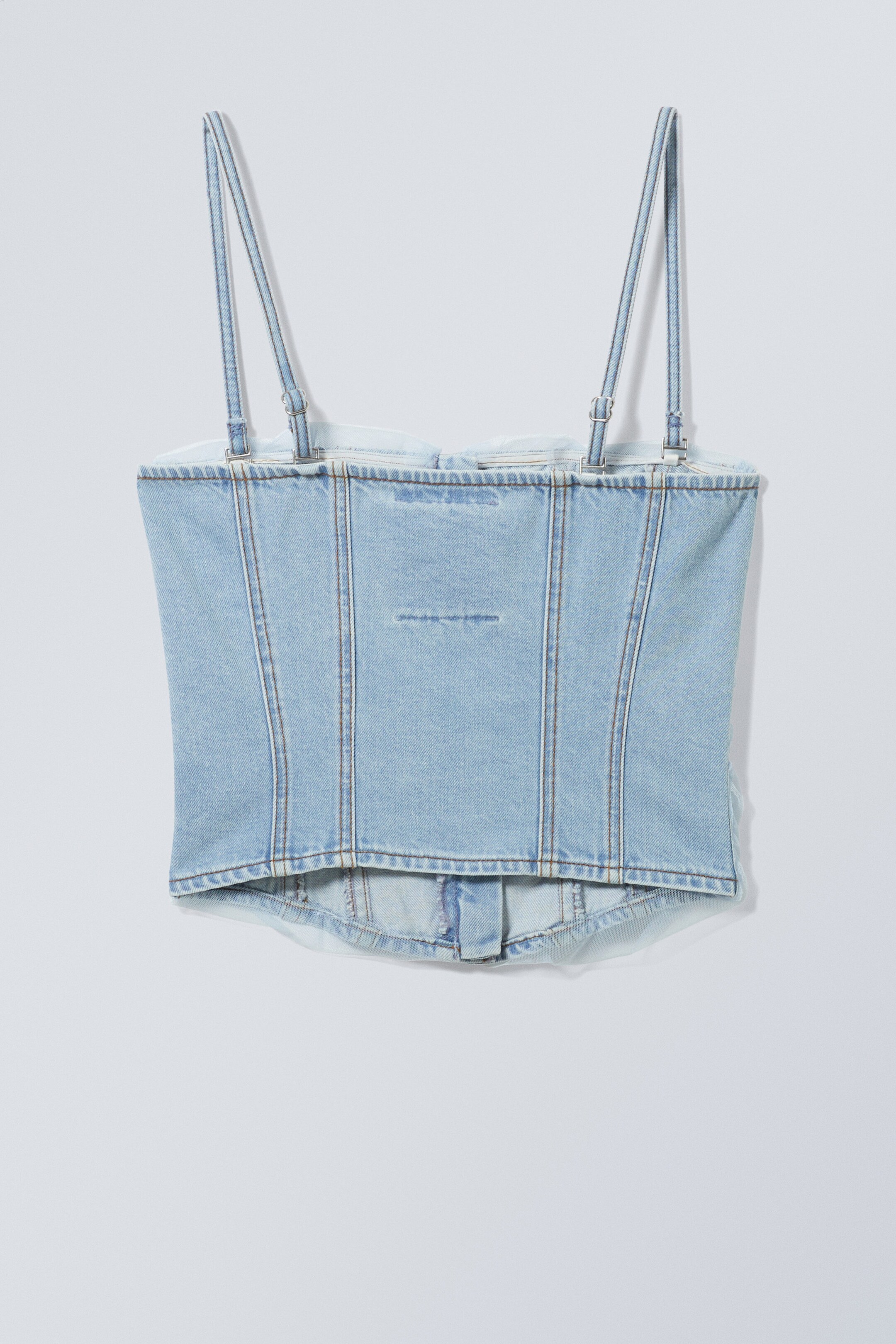 Light Blue - Next Mesh Denim Top - 2