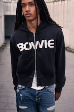 Black - Bowie Shrunken Zip Hoodie - 0